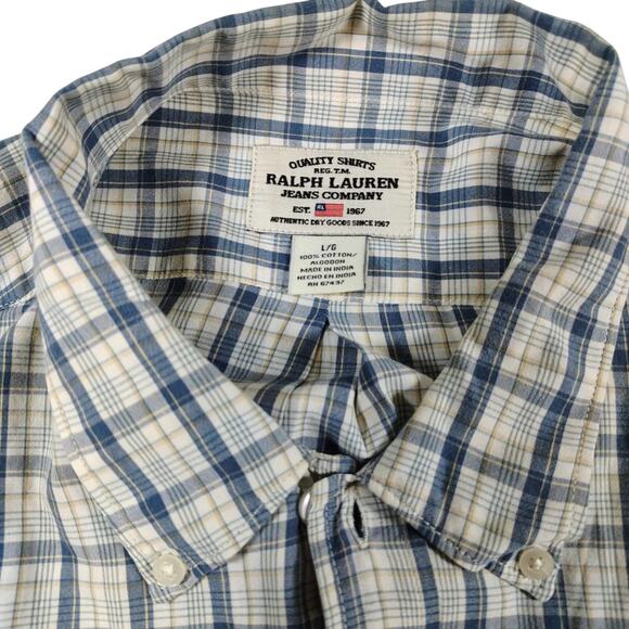 VTG - Y2K - Ralph Lauren Jeans Co. - Men's Plaid Button Up - Size: Large - Picture 3 of 8